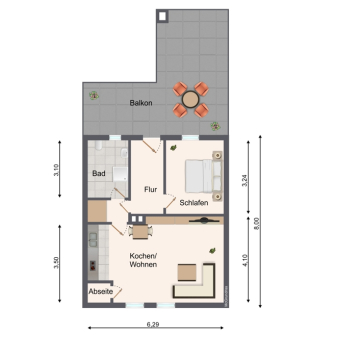 Grundriss Wohnung DG