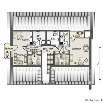 Grundriss Spitzboden Gebäudeteil 1 Grundriss Spitzboden Gebäudeteil 1